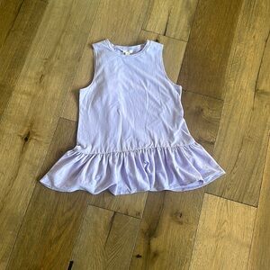 Girls Lavender ruffle tank